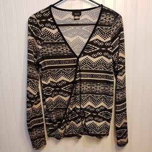 Rue 21 Black Tan Top Blouse Sz M